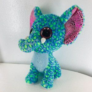Multi-Colored Plush‎ Stuffed Colorful Medium Elephant Retired Walmart Polyester